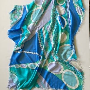 Vintage Retro Circles Pattern Square Scarf